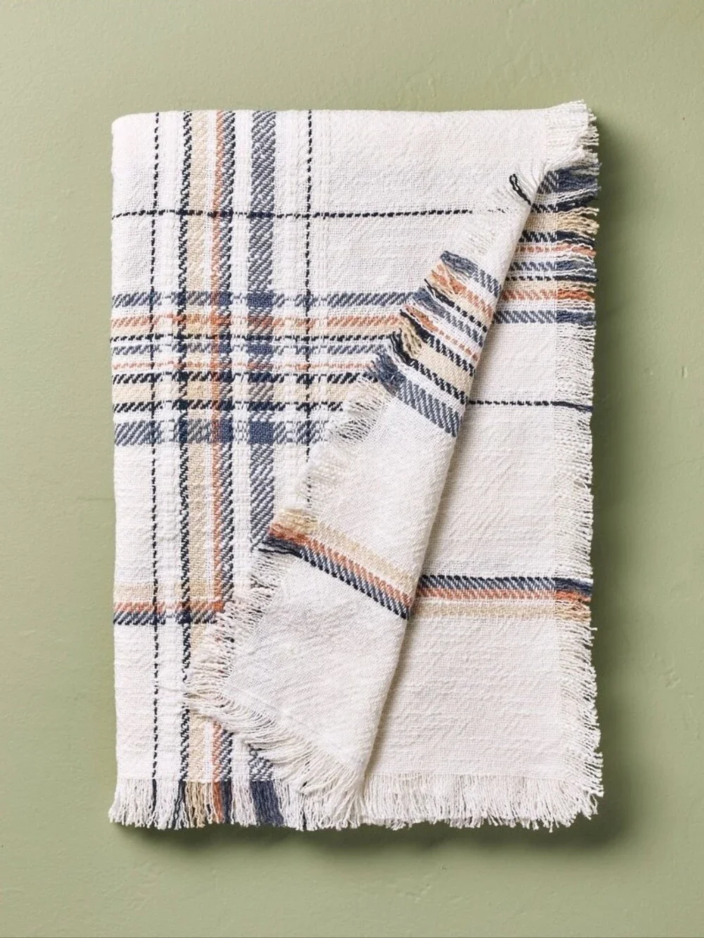 New!Hearth & Hand With Magnolia Plaid Woven Cotton Throw Blanket Cottagecore Y2K
